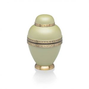 sage green funeral urn