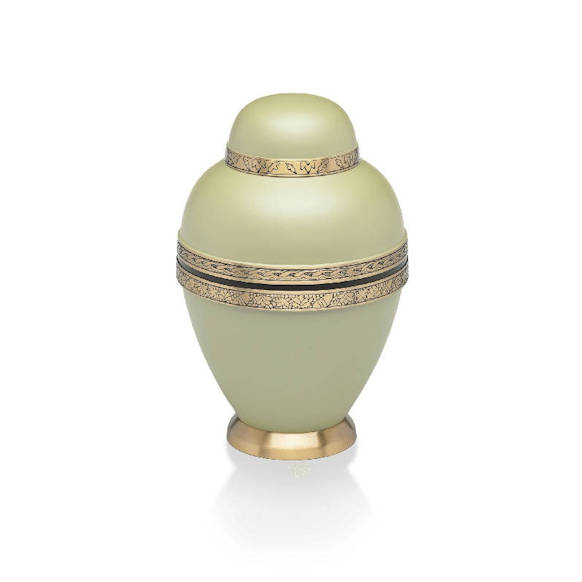 sage green funeral urn 