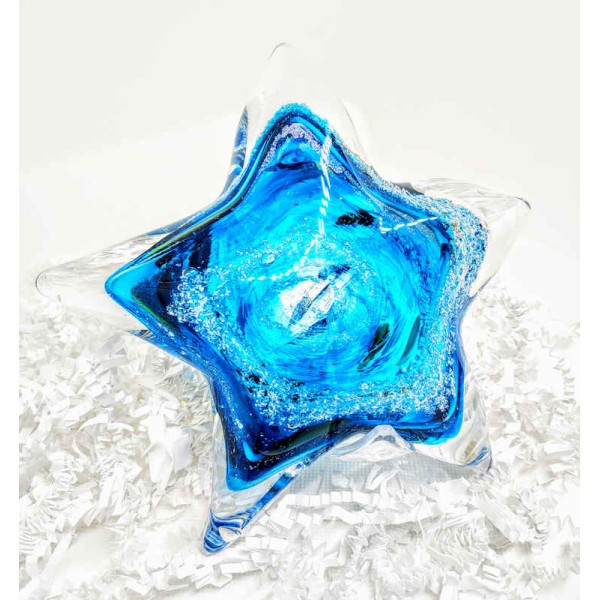 Blown Glass Ash Art, Starfish with Cremated Ash Blown Glass Ash Art, Starfish