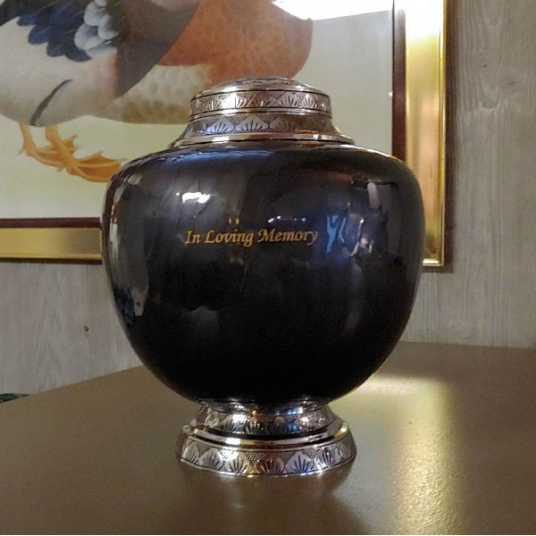 Adult Size Black Cremation Urn for Ashes Adult Size Black Cremation Urn for Ashes