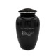 Music Note Cremation Urn, Black Metal