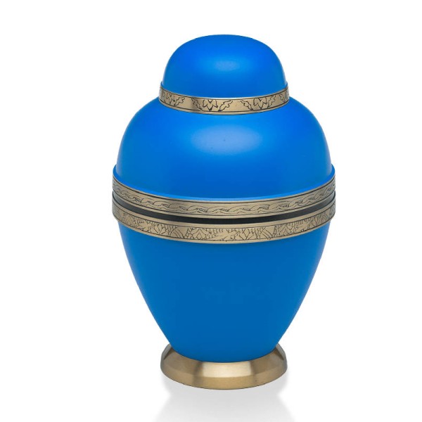 Beautiful Blue Funeral Urn 