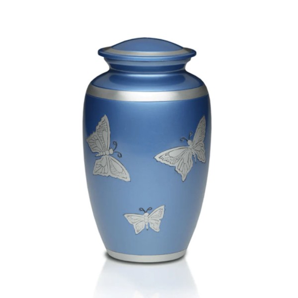 Blue Butterfly Cremation Urn for Human Adult