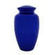 blue metal memorial urn for ashes