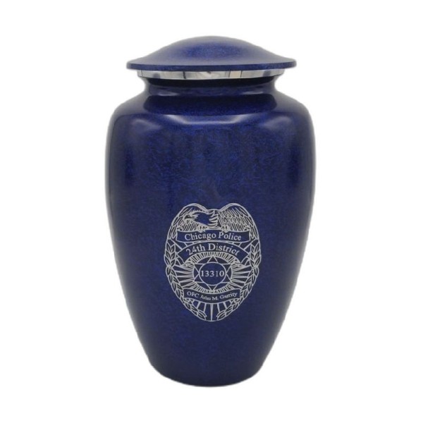 Blue Police Urn for Ashes