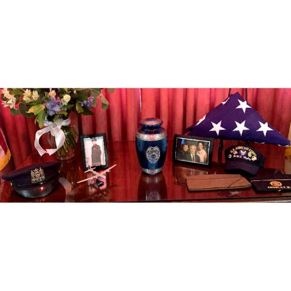 Blue Police Cremation Urn for Ashes Blue Police Urn for Ashes