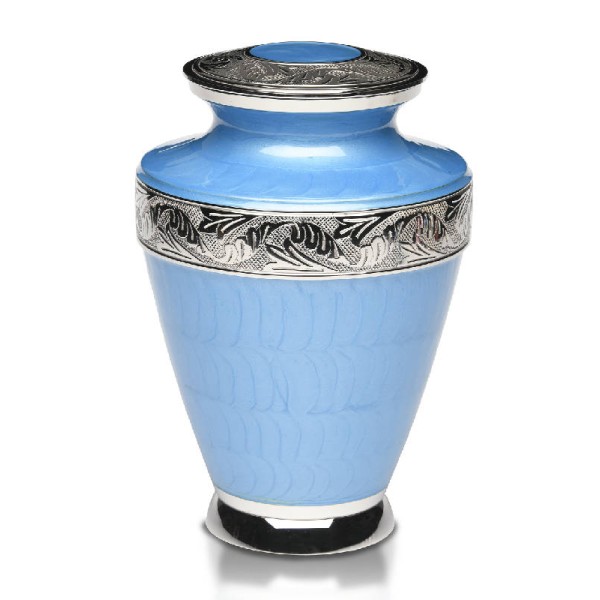 blue metal urn on sale 