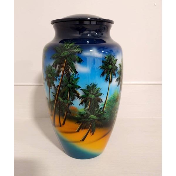 Metal Beach Adult Cremation Urn for Ashes Metal Beach Adult Cremation Urn