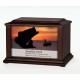 Small Wooden Fishing Urn Box