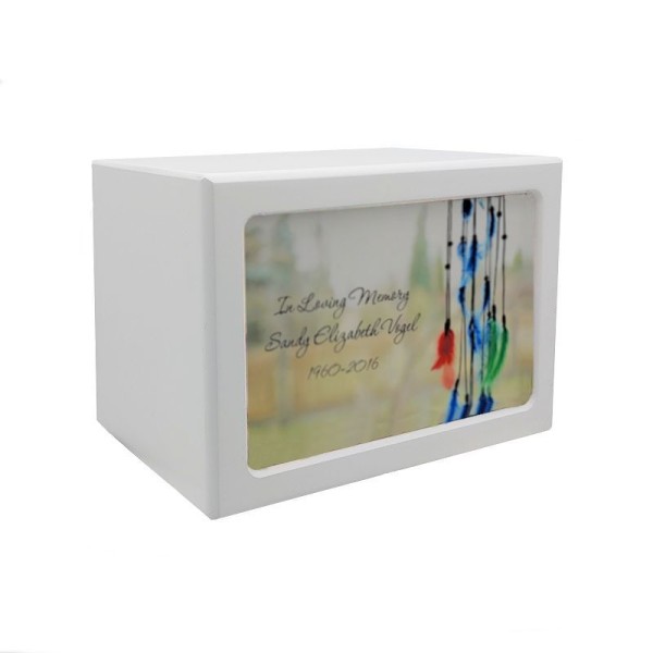 Dream Catcher White Wooden Urn Box for Ashes Dream Catcher White Wooden Urn Box for Ashes