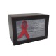 Red Ribbon Wooden Urn Box for Ashes