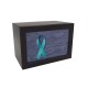 Teal Ribbon Wooden Urn Box Teal Ribbon Wooden Urn Box