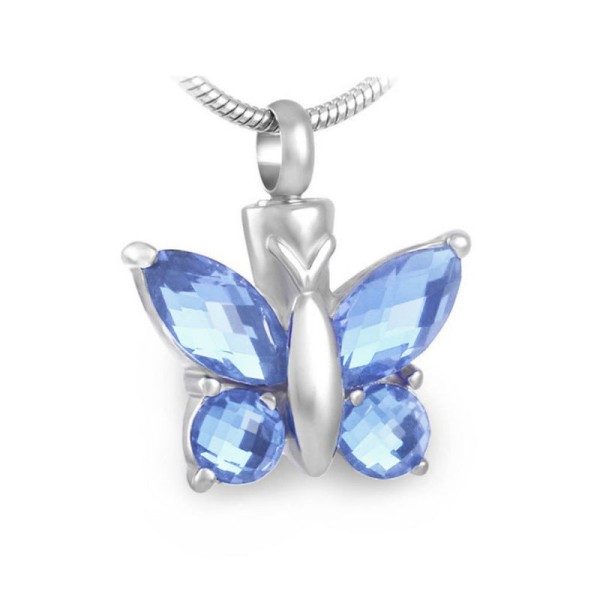 Blue Butterfly Urn Necklace