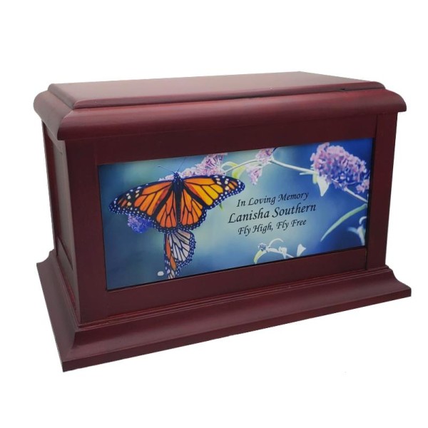 Monarch Butterfly Cremation Box for Adult