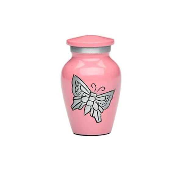 Small Crystal Pink Butterfly Keepsake Urn