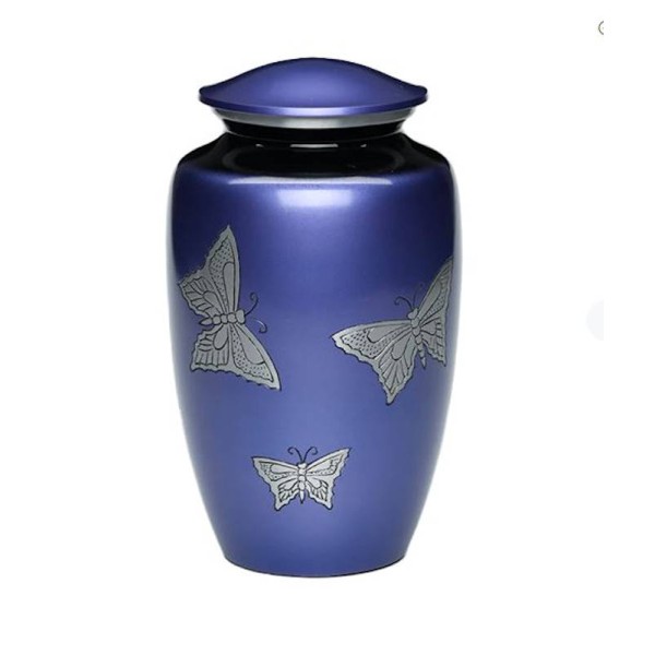 Purple Cremation Urn for Ashes- Butterfly Memorial