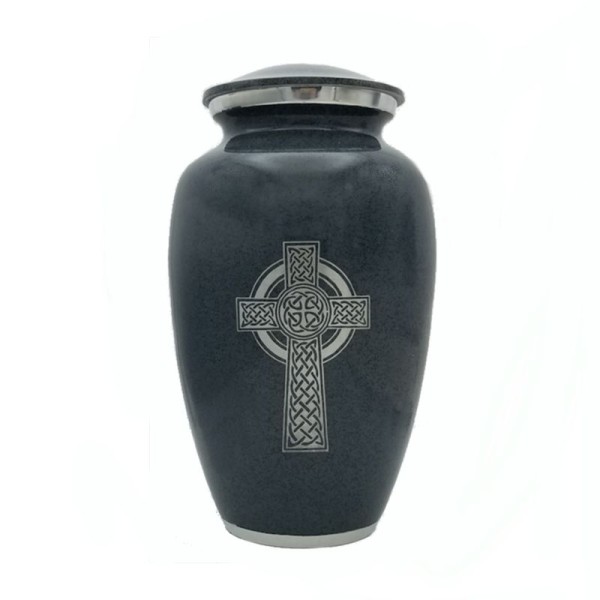 Gray or Blue Celtic Cross Cremation Urn - Adult Size Gray Celtic Cross Cremation Urn - Adult Size