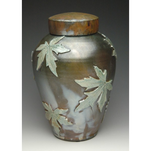 Maple Leaf Raku Urn for Ashes Maple Leaf Raku Urn for Ashes
