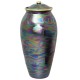 blue, purple, green ceramic memorial urn