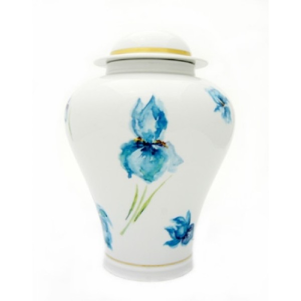 Blue Flower Memorial Cremation Urn