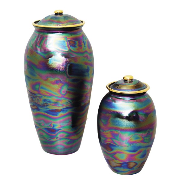 Medium size ceramic blue, purple cremation urn Medium size ceramic cremation urn