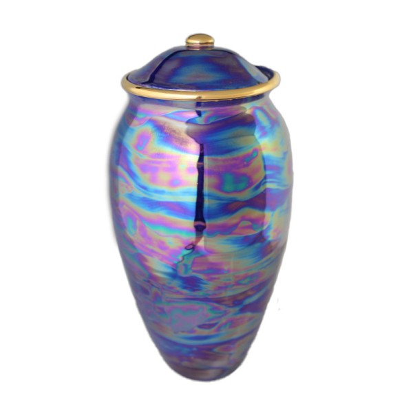 Blue Adult Ceramic Cremation Urn for Ashes