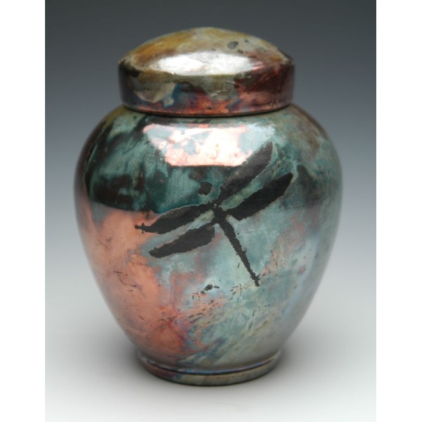 Raku Dragon Fly Urn Raku Dragon Fly Urn