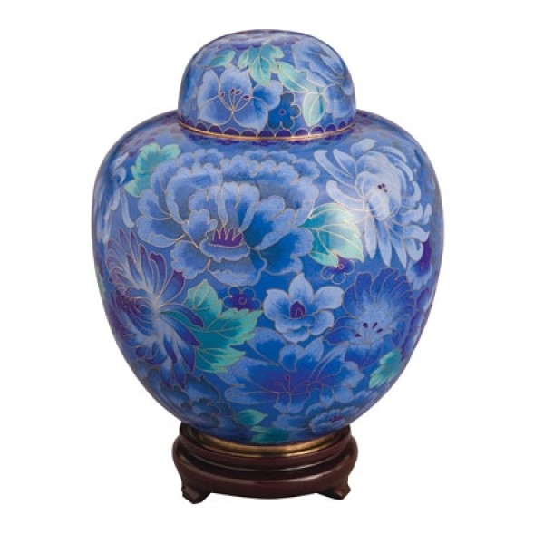  Blue Cloisonne Cremation Urn