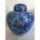 Blue Cloisonne Companion Cremation Urn for Two People Blue Cloisonne Companion Cremation Urn for Two