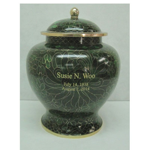 emerald green cloisonne adult cremation urn emerald green cloisonne adult cremation urn