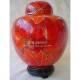 orange and red cremation urn for adult human