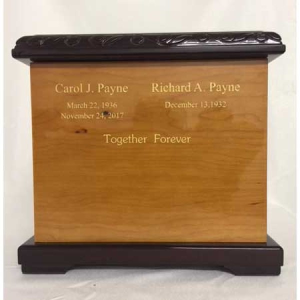 Wood Companion Urn, Holds 2 Sets of Ashes Wood Companion Urn, Holds 2 Sets of Ashes