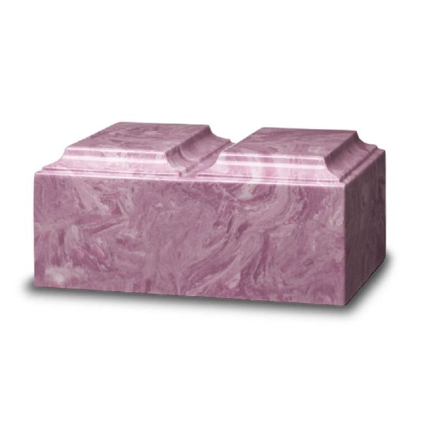 Mauve Cultured Marble Companion Cremation Urn for Two People