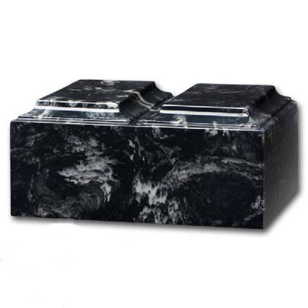 Zebra Cultured Marble Companion Cremation Urn for Two Zebra Cultured Marble Companion Cremation Urn for Two