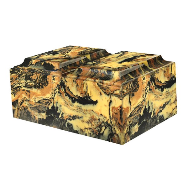 Gold Cultured Marble double size Cremation Urn for Two 