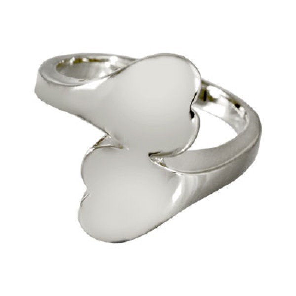 double heart Keepsake Ring, Cremation Urn Jewelry