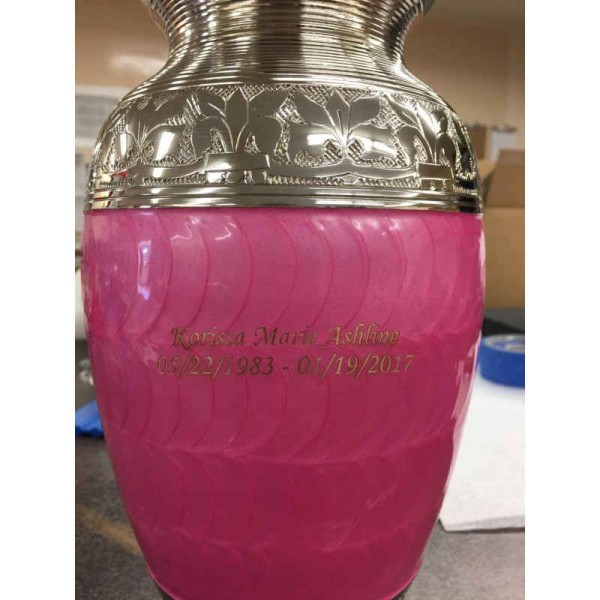 Pink Metal Adult Cremation Urn Pink Metal Adult Cremation Urn for ashes