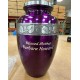 Purple Engraved Metal Cremation Urn for Ashes Purple Jasmine Engraved Metal Urn for Ashes