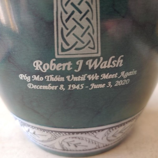 Celtic Cross Cremation Urn Green Irish green Celtic Cross Cremation Urn