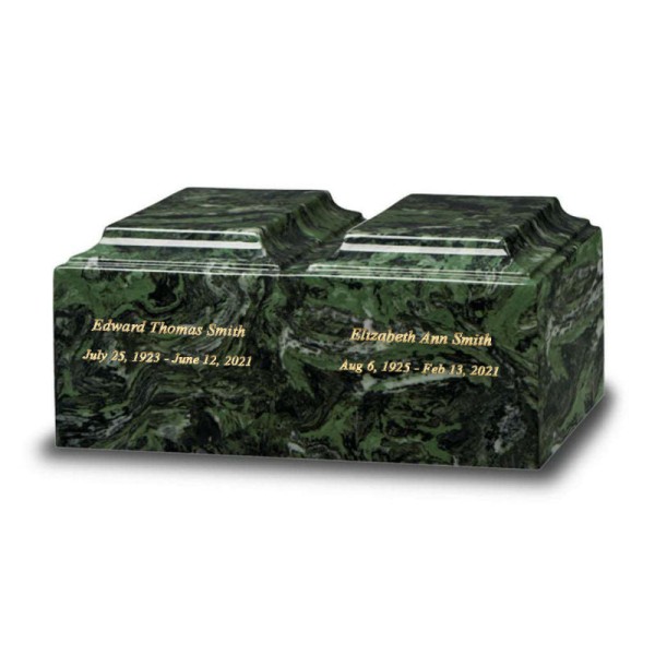 White Cultured Marble Companion Cremation Urn for Two People White Cultured Marble Companion Cremation Urn for Two People