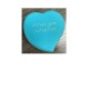 small turquoise blue heart urn