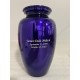 Purple Metal Adult Human Cremation Urn for Ashes