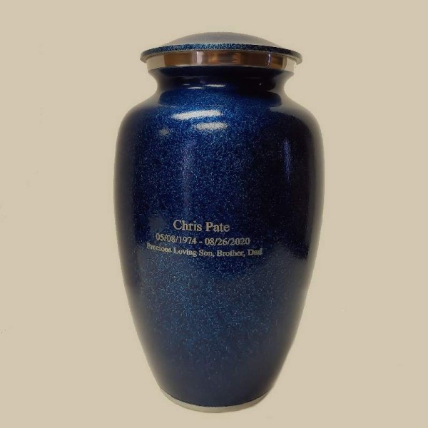 mystic blue human adult cremation urn for ashes mystic blue human adult cremation urn