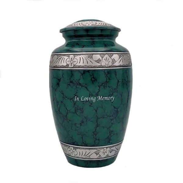 Emerald Green Metal Human Adult Cremation Urn Green Human Adult Cremation Urn