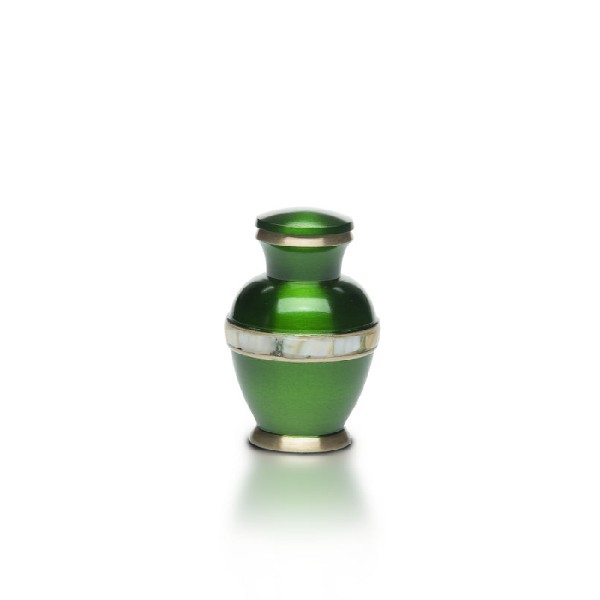 Emerald Green Mother of Pearl Small Urn for Ashes