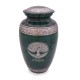 green metal tree of life cremation urn