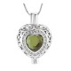 Green August Birth Stone Heart Shape Urn Locket