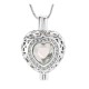 April Birthstone Heart Locket for Cremated Ashes
