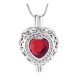 January Birthstone Heart Locket for Cremains