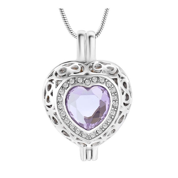 June Birth Stone Heart Urn Locket for ashes